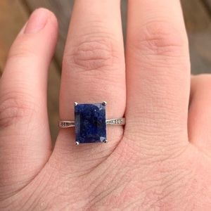 STERLING SILVER BLUE JADEITE